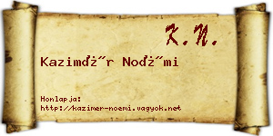 Kazimér Noémi névjegykártya